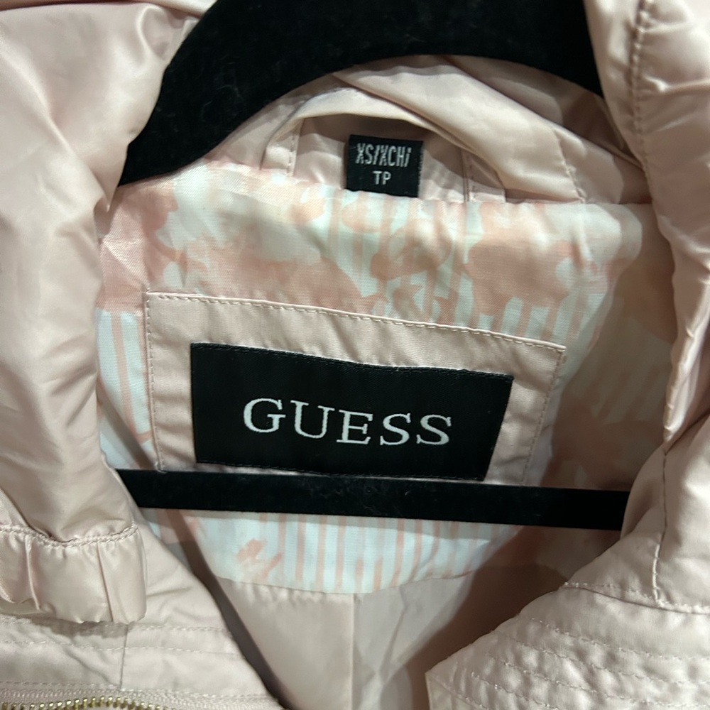 Blush pink Guess rain coat with hood